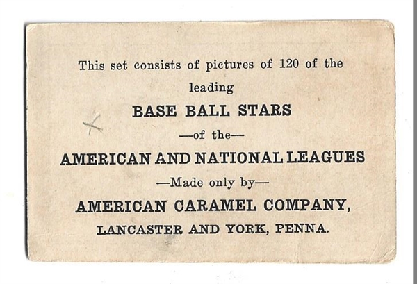 1922 American Caramel E121 -Cecil Causey (NY Nationals) - Baseball Card