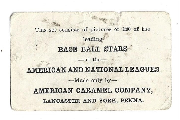 1922 American Caramel E121 - Turner Barber (Chicago Nationals) - Baseball Card