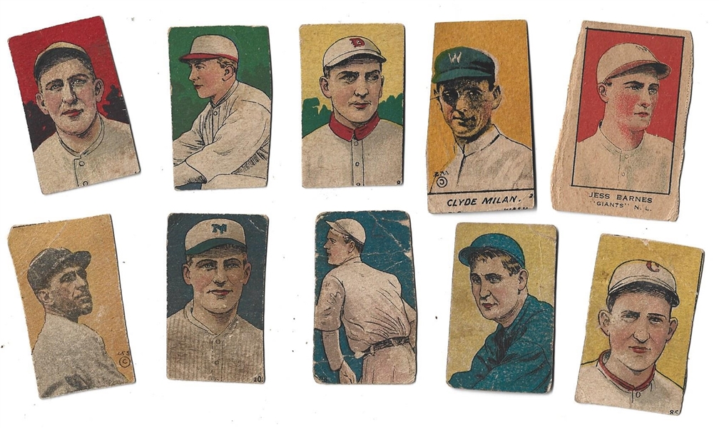 C. 1910's - 1920's Baseball Strip Card lot of (10)