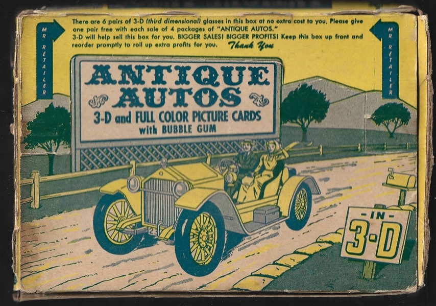 1953 Bowman Antique Autos Empty Wax Display Box
