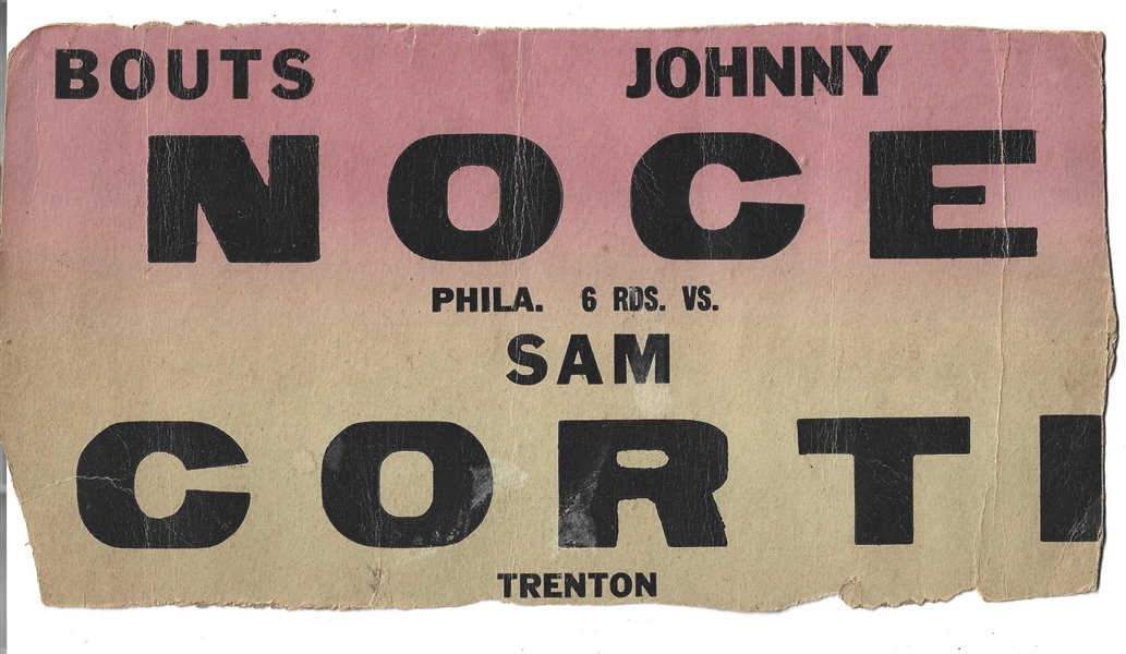 C. 1940's Trenton (NJ) Arena Partial Boxing Broadside