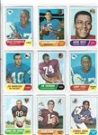 1968 Topps Football Sheet of (9) with Stars - No HOFers