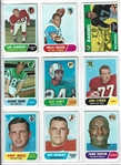 1968 Topps Football Sheet of (9) With Some Better Players