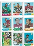 1968 Topps Football Sheet of (9) With George Blanda (HOF) Plus (8) Others