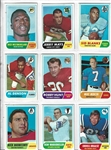 1968 Topps Football Sheet of (9) With Nick Buoniconti (HOF) & (8) Others