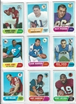 1968 Topps Football Sheet of (9) Cards with Bobby Mitchell (HOF) & (8) Others