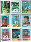1968 Topps Football Sheet of (9) With Semi-Stars & Commons 