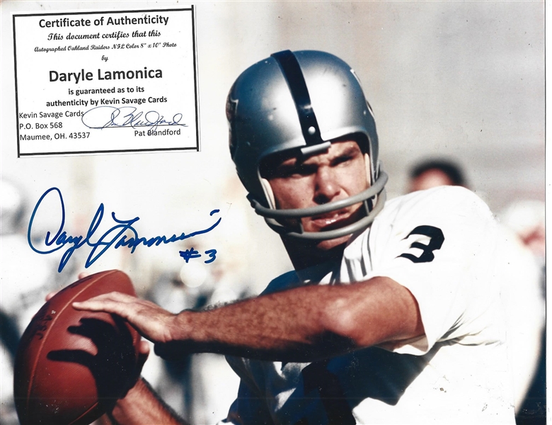 Daryle Lamonica (Oakland Raiders) Autographed 8 x 10 Color Photo with COA