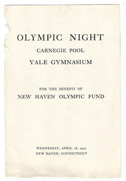 1924 Yale University Olympic Night (4) Page Scorecard