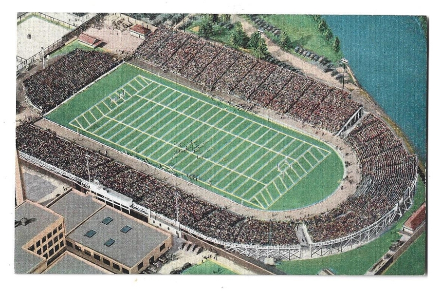 1957 Green Bay Packers City Stadium Color Postcard
